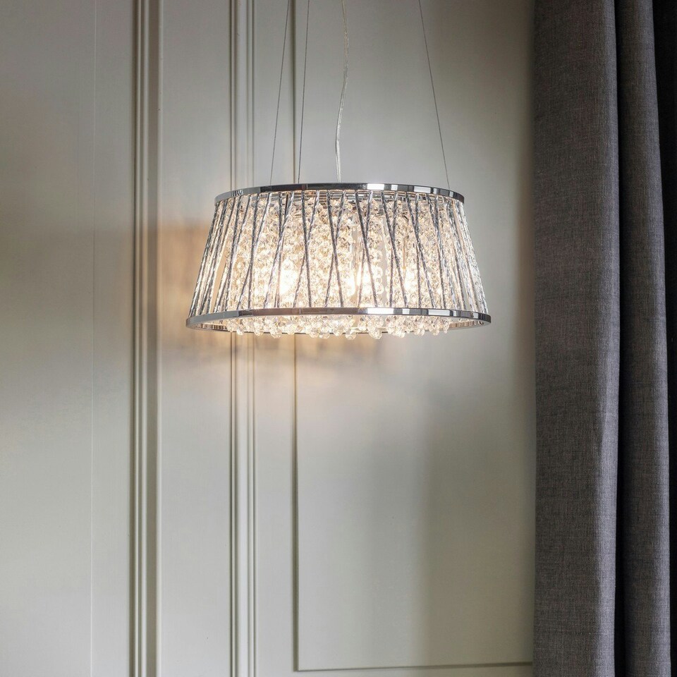 image 1 of Sophia 5 Light Pendant Chrome, Crystal (K5) Detail, G9