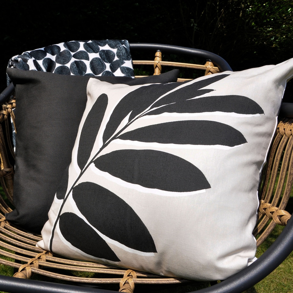 image 1 of Fusion Leaf Print Cushion Cover Natural