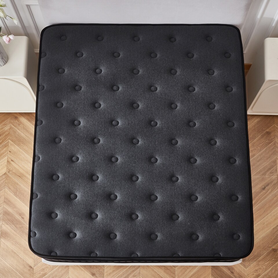 image 1 of Ezysleep 30cm Onyx Spring And Foam Hybrid Mattress - Cool Sensation Cover 5 Year Guarantee | Grey | Grey