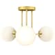 image 2 of HOMCOM LED Ceiling Light with Globe Shades, Modern 3-Light Ceiling Light with G9 Sockets for Living Room, Bedroom, Dining Room, Bulbs Not Included, Gold Tone