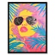 image 1 of Malibu Woman Shades Portrait Tropical Home Decor Black Framed Wall Art Print A4
