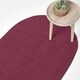 image 1 of Homescapes Plum Handmade Woven Braided Oval Rug - 60 x 90 cm | Purple | Plum