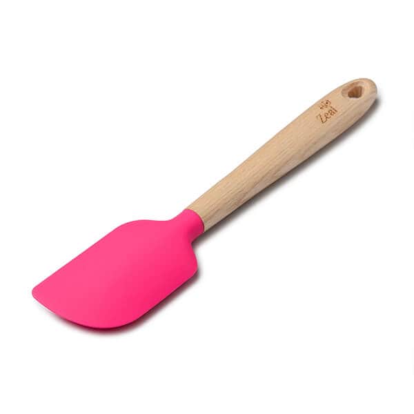 Zeal Large Spatula Spoon with Ash Wood Handle Neon Pink