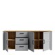 image 4 of Bohol 3 Door 3 Drawer Large Sideboard in Riviera Oak/Grey Oak
