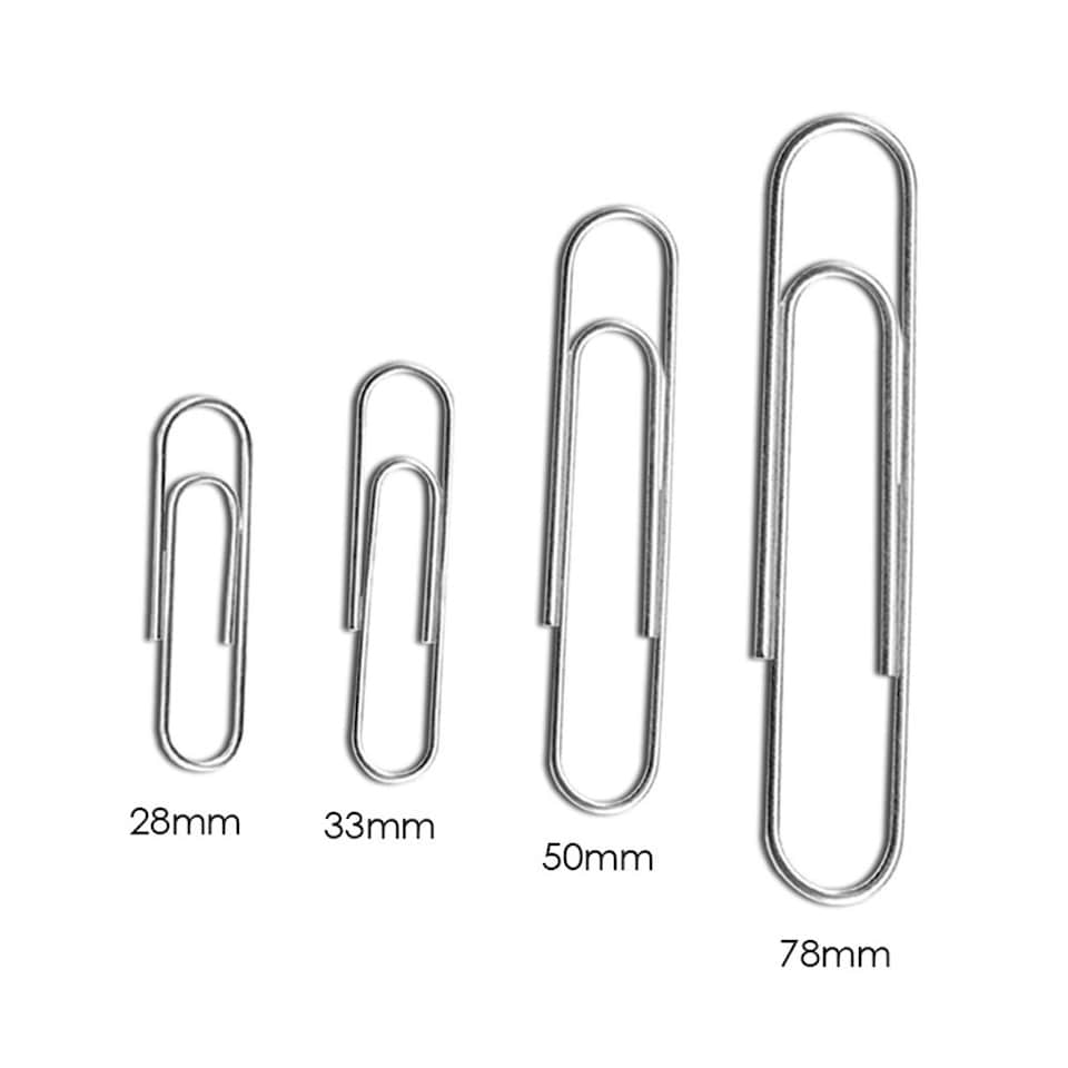 image 1 of Pack of 100 Round End Paper Clips 33mm