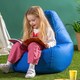 image 2 of Kids Recliner Beanbag Indoor and Outdoor Blue Set of 2 | Blue | Blue | M | 1