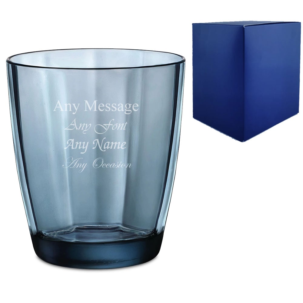 Uniqueful Personalised Engraved 300ml Blue Pulsar Whisky Glass With Gift Box