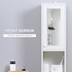 image 3 of kleankin Tall Bathroom Storage Cabinet with Mirror, Narrow Bathroom Unit, Freestanding Bathroom Cupboard with Adjustable Shelves and 2 Doors, White