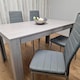 image 5 of Grey Wooden Dining Table with 4 Grey Faux  Leather Chairs Dining Set Furniture | Grey | One Size | 6