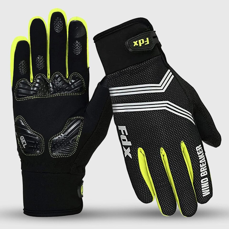 image 1 of Dryrest Full Finger Winter Cycling Gloves Thermal Windproof Padded Glove