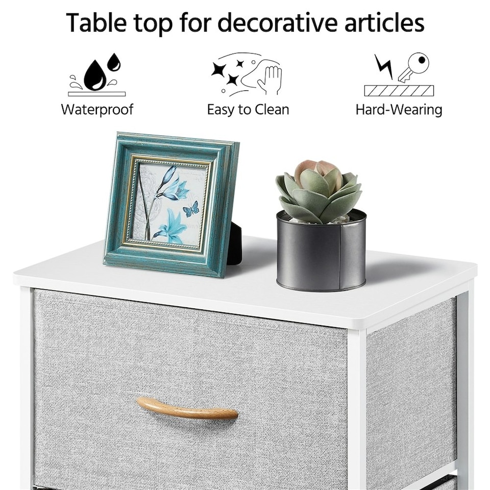 image 1 of Yaheeetch Fabric Storage Tower with Removable Organizer Bins Light Grey Grey | Light Grey
