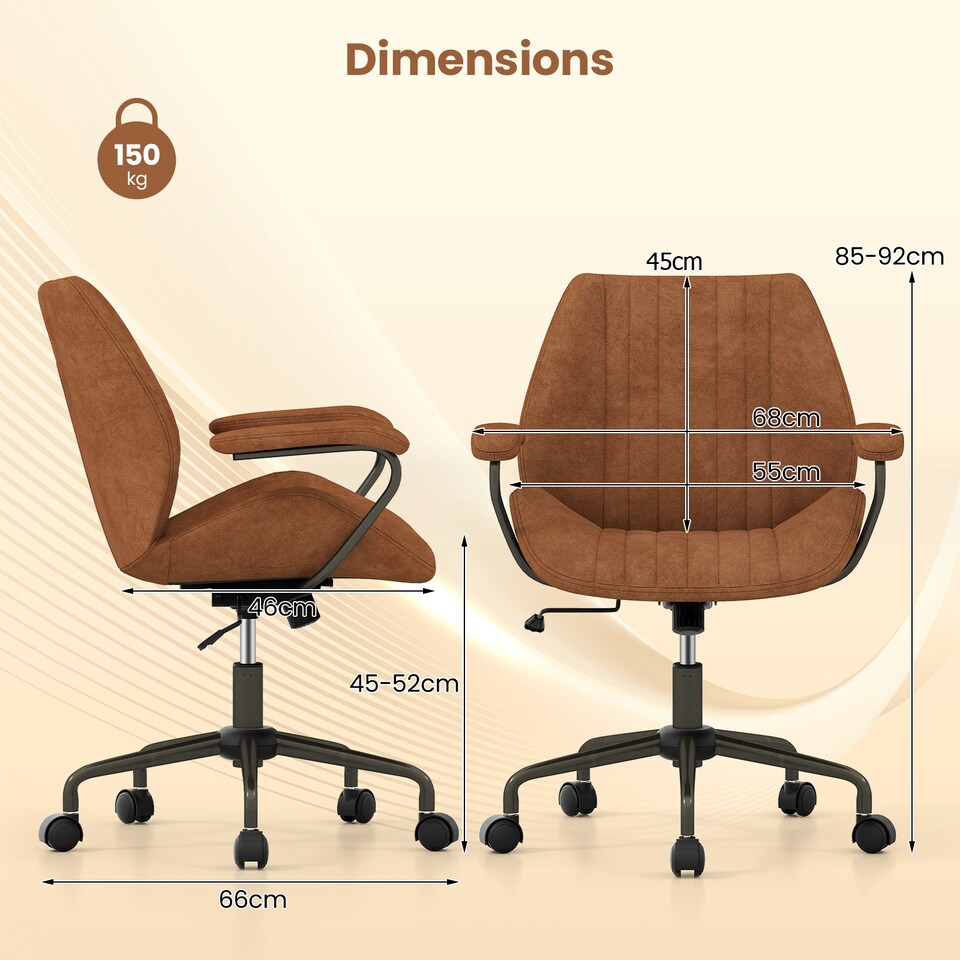 image 1 of COSTWAY Executive Office Chair Ergonomic Swivel Chair Brown