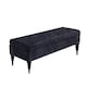 image 1 of 150cm Safar Plain Ottoman Storage Bench -Upholstered Shoes Bench with Black Turned Wooden Legs - Charcoal Naple Ottoman Bench
