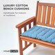 image 2 of Homescapes Garden Bench Cushion Luxury 2 Seater 100% Cotton Indoor Outdoor Seat Pad Blue | 108 x 42 cm