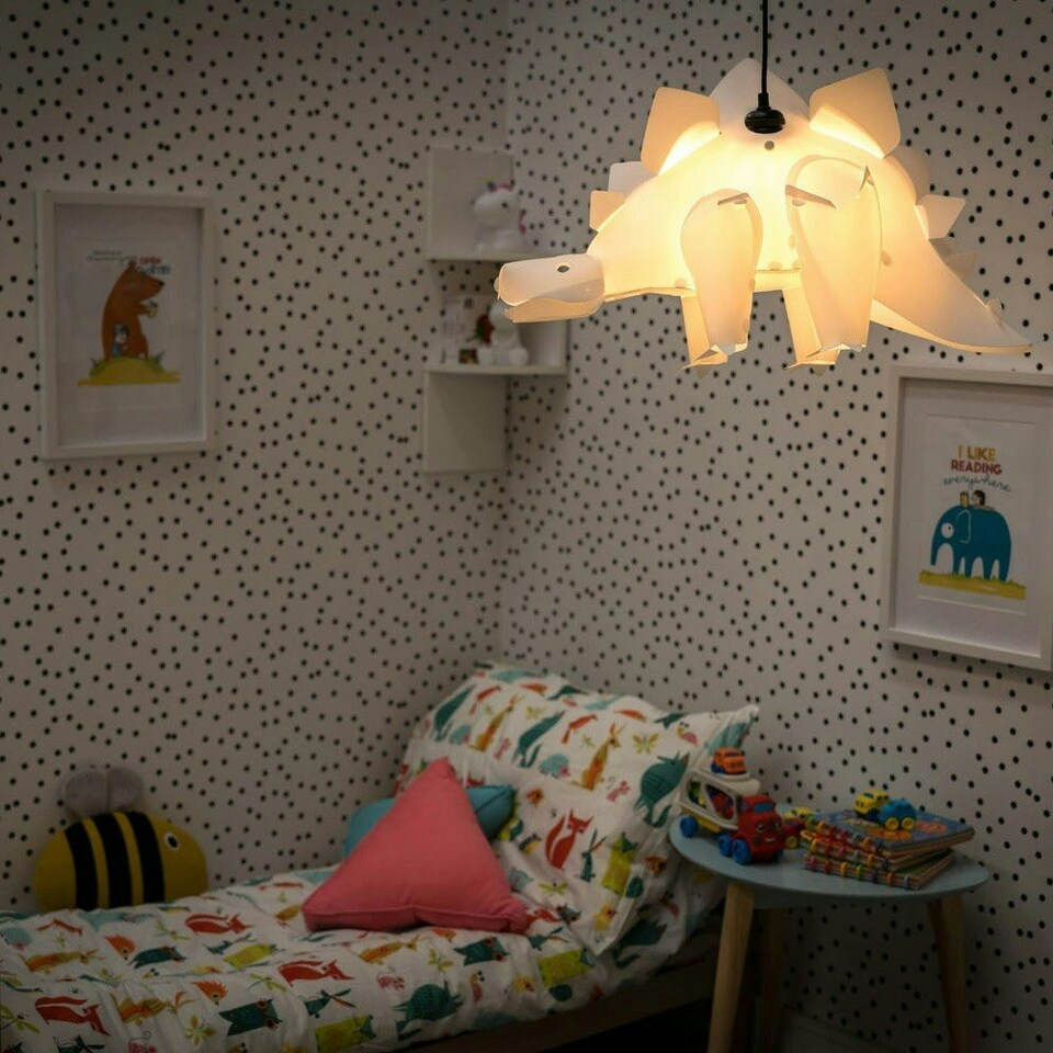 image 1 of ValueLights Dinosaur White Ceiling Pendant Shade