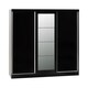 image 1 of Nevada 3 Door Sliding Wardrobe - L62 x W242.5 x H194 cm - Black Gloss Black