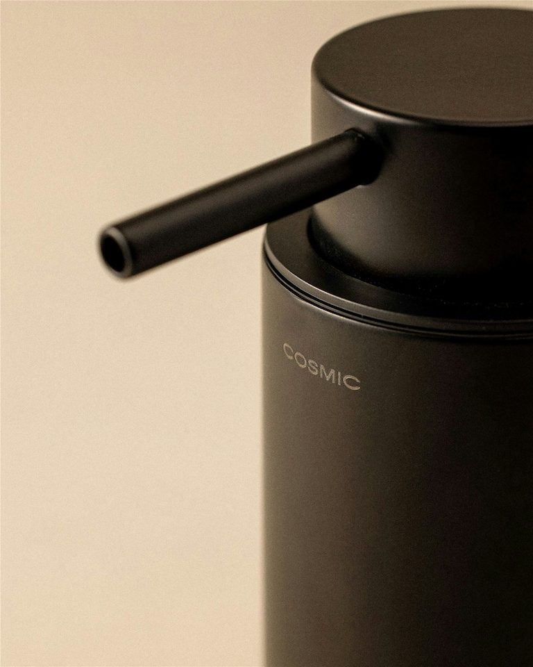 image 1 of Cosmic Soap Dispenser w/ Stainless Steel for Bathroom, Matt Finish Black - 200ml