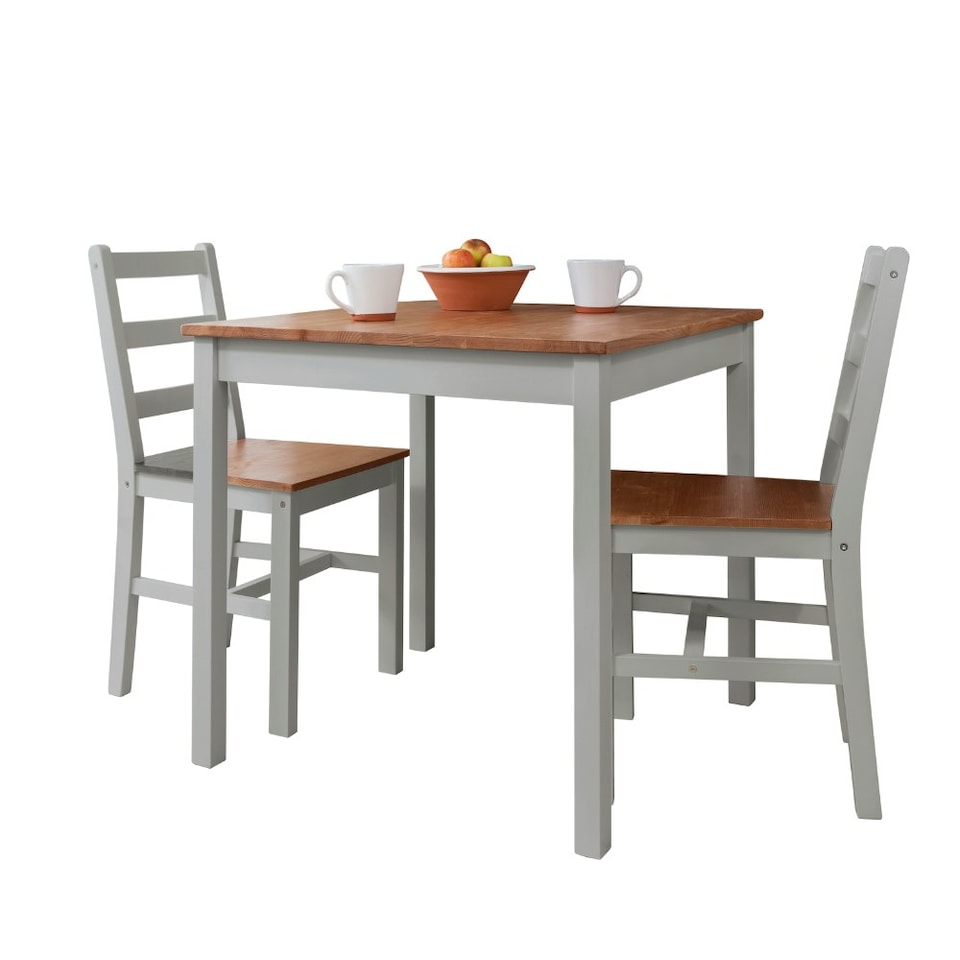 image 1 of Annika Bistro Table in White and Natural Pine Grey