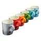 image 1 of Cooks Professional 6 Piece Espresso Coffee Cup Set | Dishwasher & Microwave Safe Stoneware Mini Drinking Mugs 100ml | Multicoloured Multi