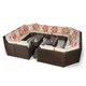 image 1 of Santorini Modular 13 Seat Rattan Conversation Set With 2 Coffee Tables Brown | Ivory