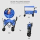 image 8 of Outsunny Outdoor Push Pull Wagon Trolley Cart with Canopy Top - Blue