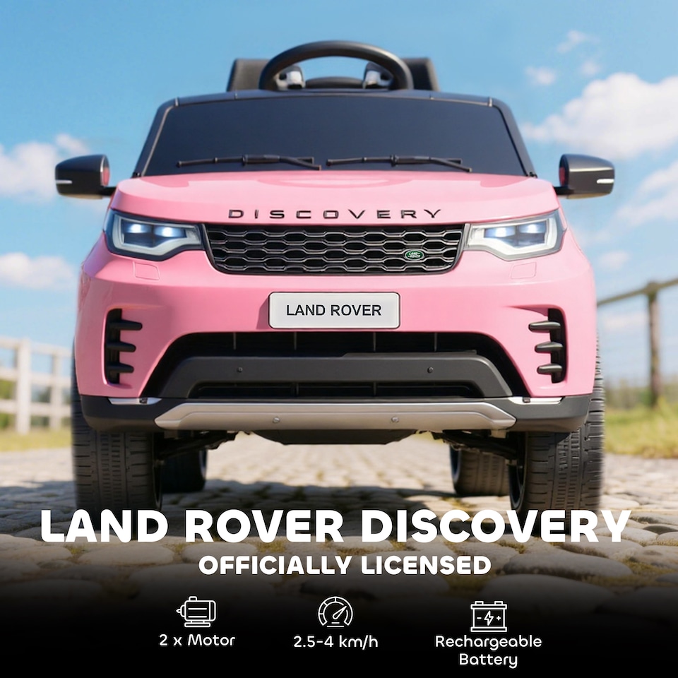 image 1 of AIYAPLAY Land Rover Discovery Licensed 12V Electric Car for Kids, Ride on SUV with Remote Control, 4 Wheel Suspension System, Slow Start, LED Lights, Music, for 3-6 Years Old | Pink