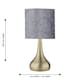 image 6 of Set of 2 Romana - Antique Brass Touch Table Lamps Crushed Velvet Shade