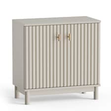 Vonhaus Victoria Stone Bathroom Storage Cabinet with Fluted Texture Doors