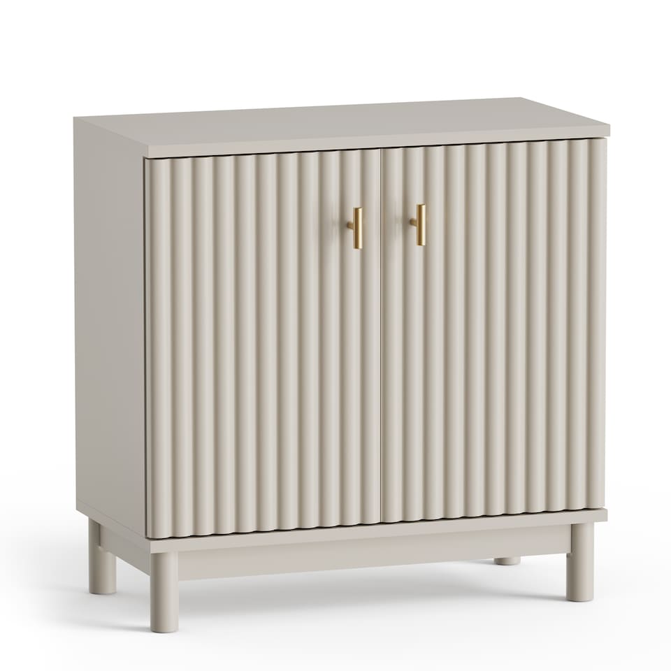 image 1 of Vonhaus Victoria Stone Bathroom Storage Cabinet with Fluted Texture Doors