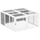image 1 of PawHut Rabbit Hutch, Bunny Cage Outdoor with Openable Roof, Grey