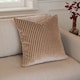 image 1 of Paoletti Savoy Stripe Velvet Cushion | Grey | Mink