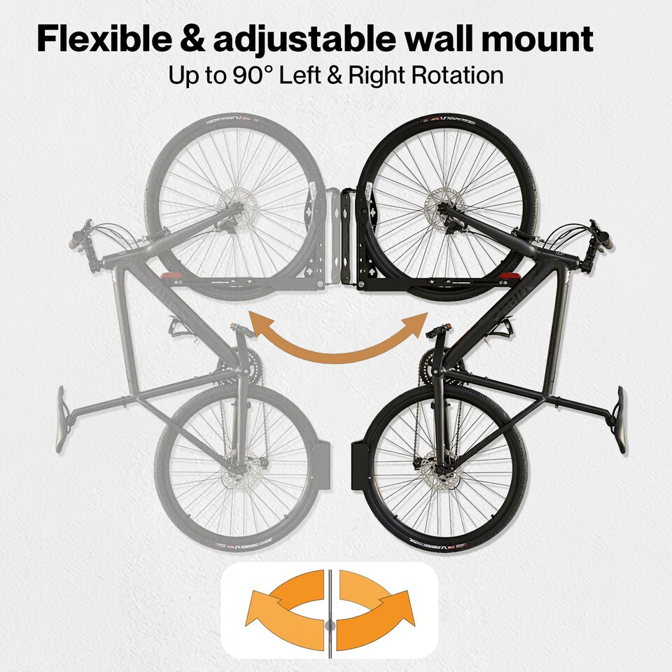 image 1 of Monvelo Bike Racks Garage Wall Mount Bicycle Storage Adjustable Foldable Swivel