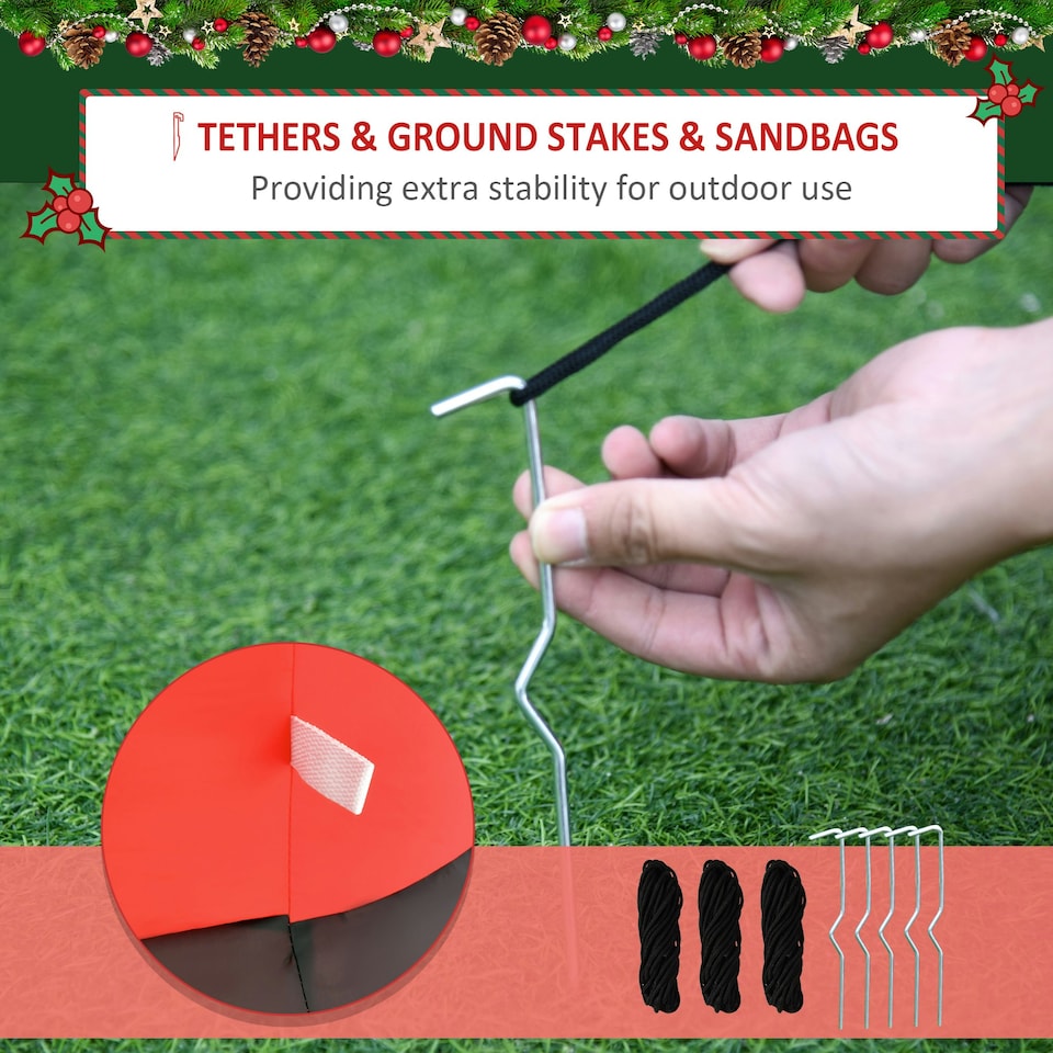 image 1 of HOMCOM 8ft Lighted Christmas Inflatable Santa Claus Gift Bag Yard Decoration