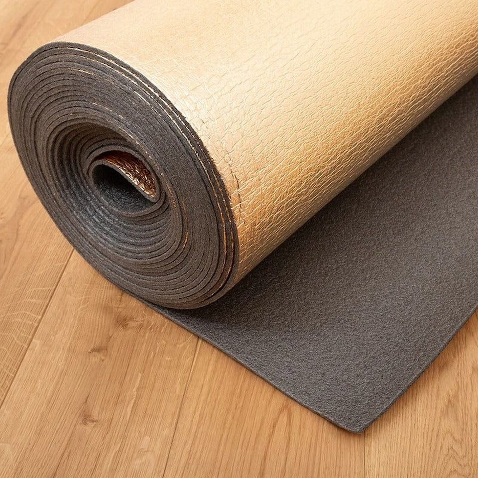 image 1 of 5mm Gold Laminate Underlay Foil Damp Proof Membrane Moisture Barrier Underlayment Covers Covers 75m²(5 x Rolls)