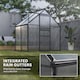 image 6 of Outsunny Polycarbonate Walk-in Garden Greenhouse w/ Sliding Door Grey | Grey | Grey | 1
