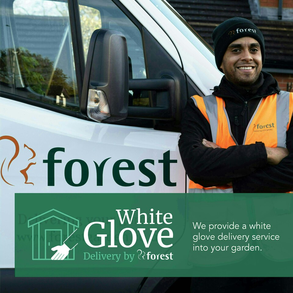 image 1 of Forest Garden 7x7 4LIFE Reverse Apex Shed 25yr Guarantee Overlap Pressure Treated - Double Door - No Windows Brown