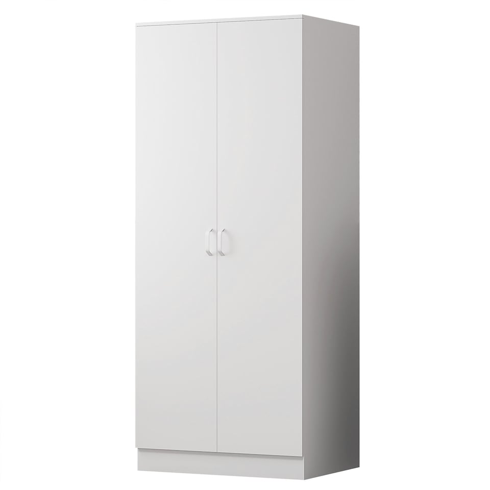 image 1 of FWStyle Tunis 3 Piece Bedroom Furniture Set - Matt White - Wardrobe + Chest + Bedside