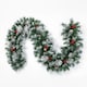 image 1 of Neo 2m Artificial Green Christmas Garland Lush Evergreen Holiday Decoration Reusable Festive Wreath Trim for Mantel, Staircase & Outdoor Use | Green | Green Red