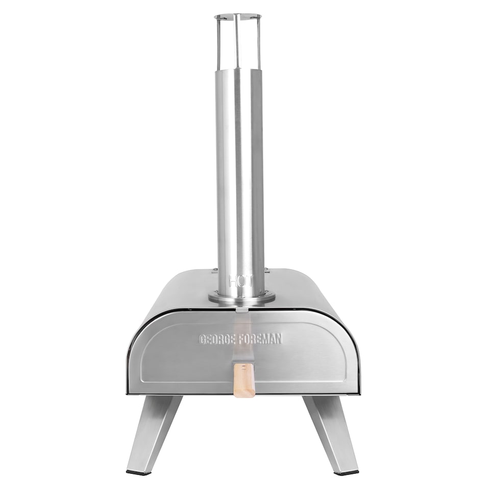 image 1 of George Foreman GFWPPO2SSPC Pizza Oven Stainless Steel 16" Wood Pellet with Paddle & Carry Bag