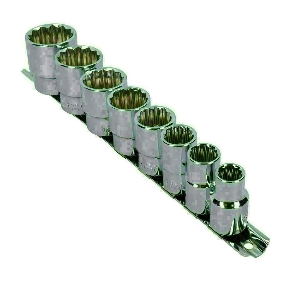 image 1 of 1/2" Drive Socket British Whitworth BSW Imperial Sizes 8pc Shallow Set TE079