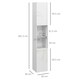 image 3 of kleankin High Gloss Bathroom Storage Cabinet Adjustable Shelves White