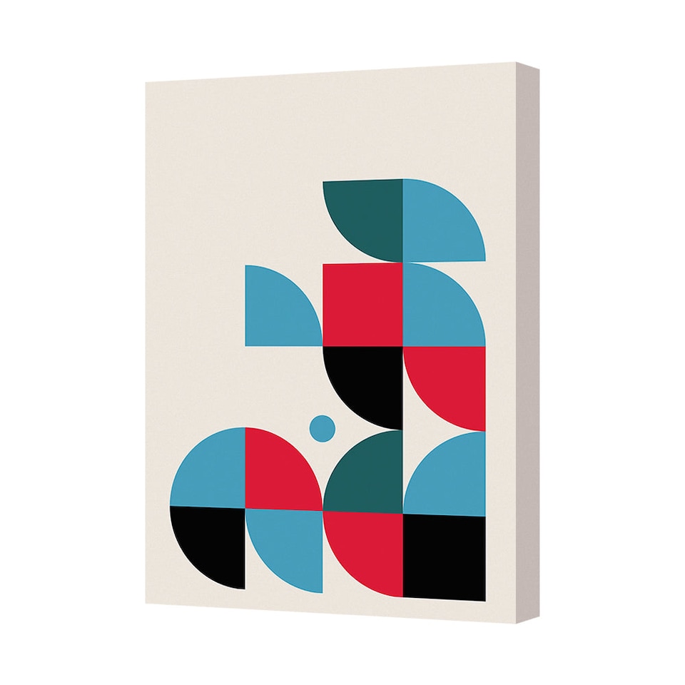 Abstract Geometric Canvas Wall Art Decor Modern Colorful Shapes - Tesco ...