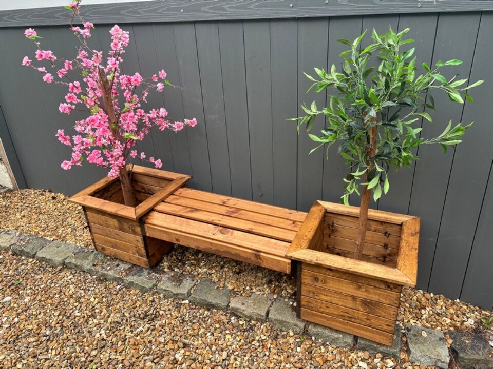 image 1 of Knights Single Planter Bench - Timber - L47.5 x W125 x H40 cm | Brown