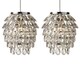 image 1 of Set of 2 Pineapple - Chrome and Clear Jewelled Pendant Lightshades | Clear | Chrome | Medium | 2