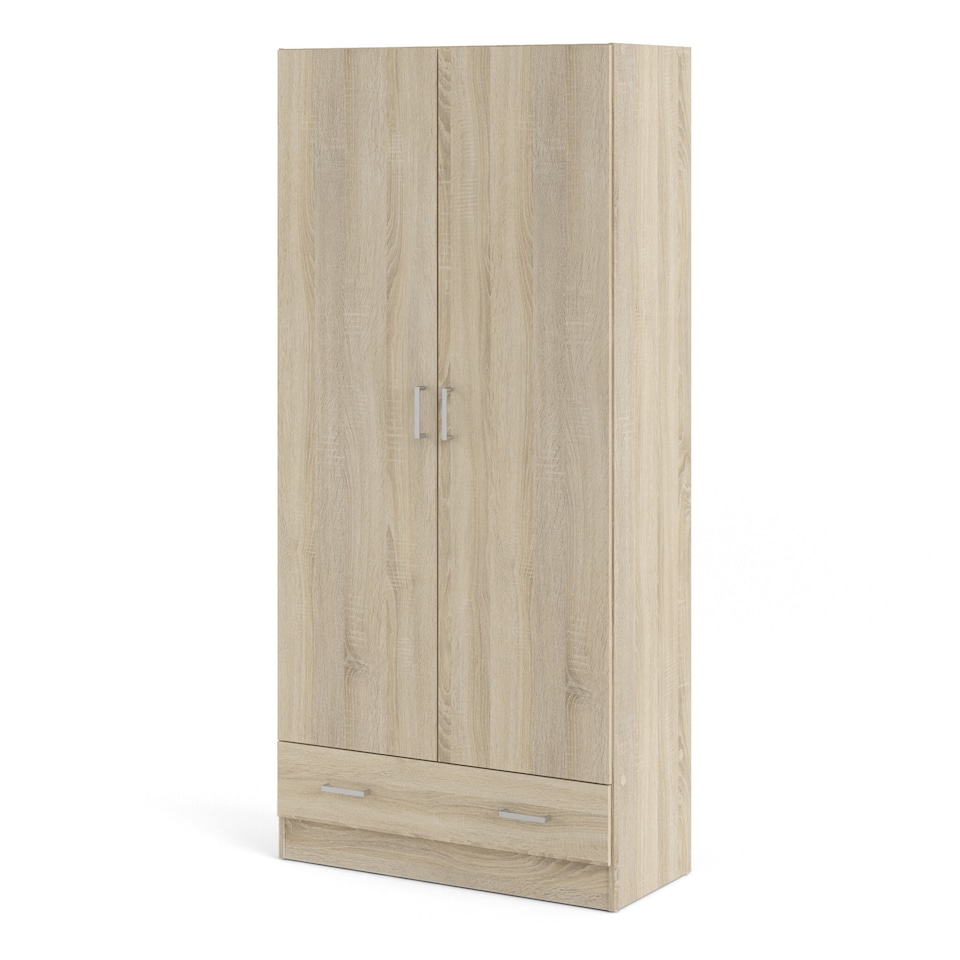 image 1 of Space Wardrobe with 2 Doors + 1 Drawer in Oak 1750