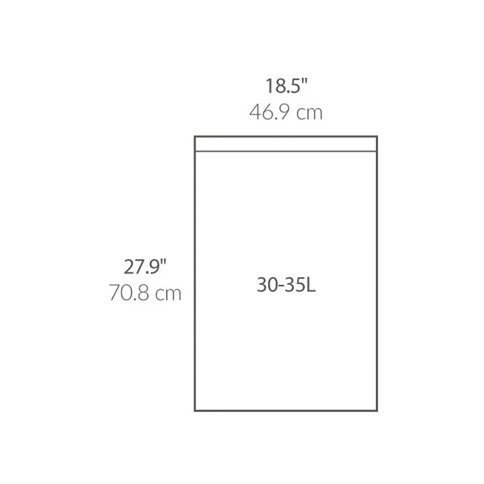 image 1 of Simplehuman 35L Code H Bin Liners, 50% Recycled Custom Fit Bin Bags, Pack of 100 | White | Code H | Code H | 5