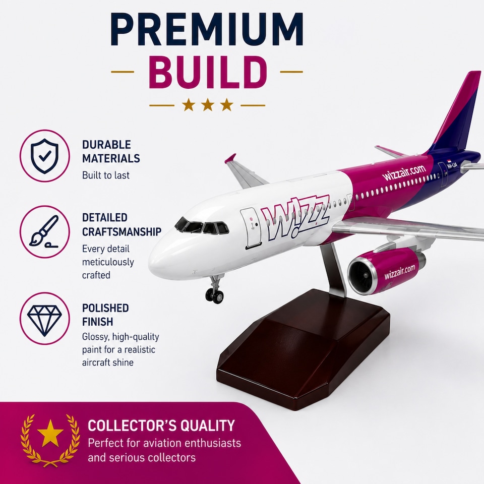 image 1 of Wizz Air Airbus A320 Model Plane 1:80