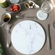 image 5 of Harbour Housewares Round Glass Placemats & Coasters Set - Marble - 12pc Table Protection Set White