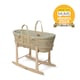 image 1 of Clair de Lune Organic Palm Moses Basket With Rocking Stand - Sage