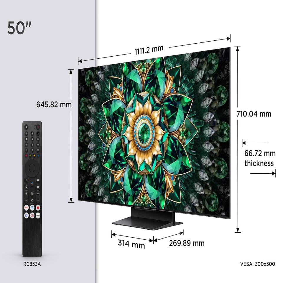 image 1 of TCL 50Q7C-UK TV 127 cm (50") 4K Ultra HD Smart TV Wi-Fi Metallic 2000 cd/m²